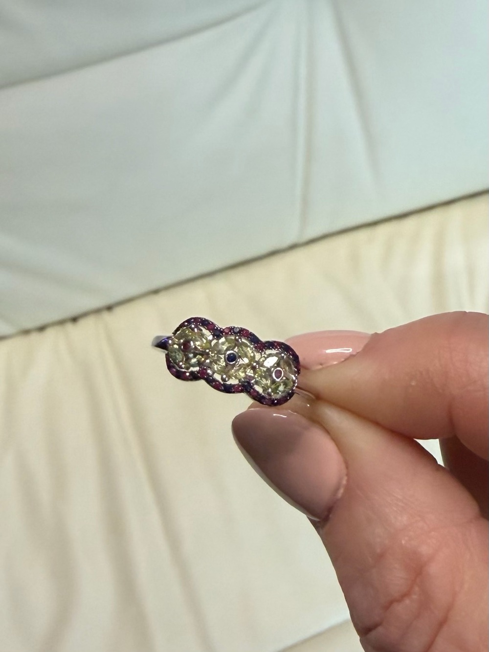 Natural Yellow & Blue Ceylon Sapphire w/ Ruby in 925 Sterling Silver Ring - Picture 10 of 13
